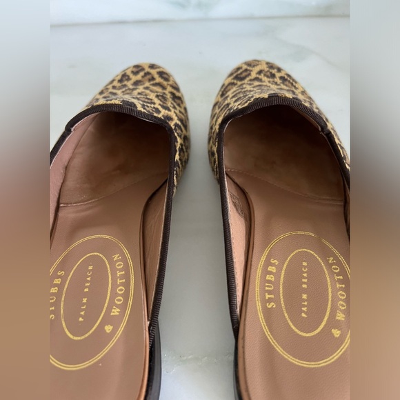 Stubbs & Wootton needlepoint leopard print Jane mules with box - Picture 9 of 12